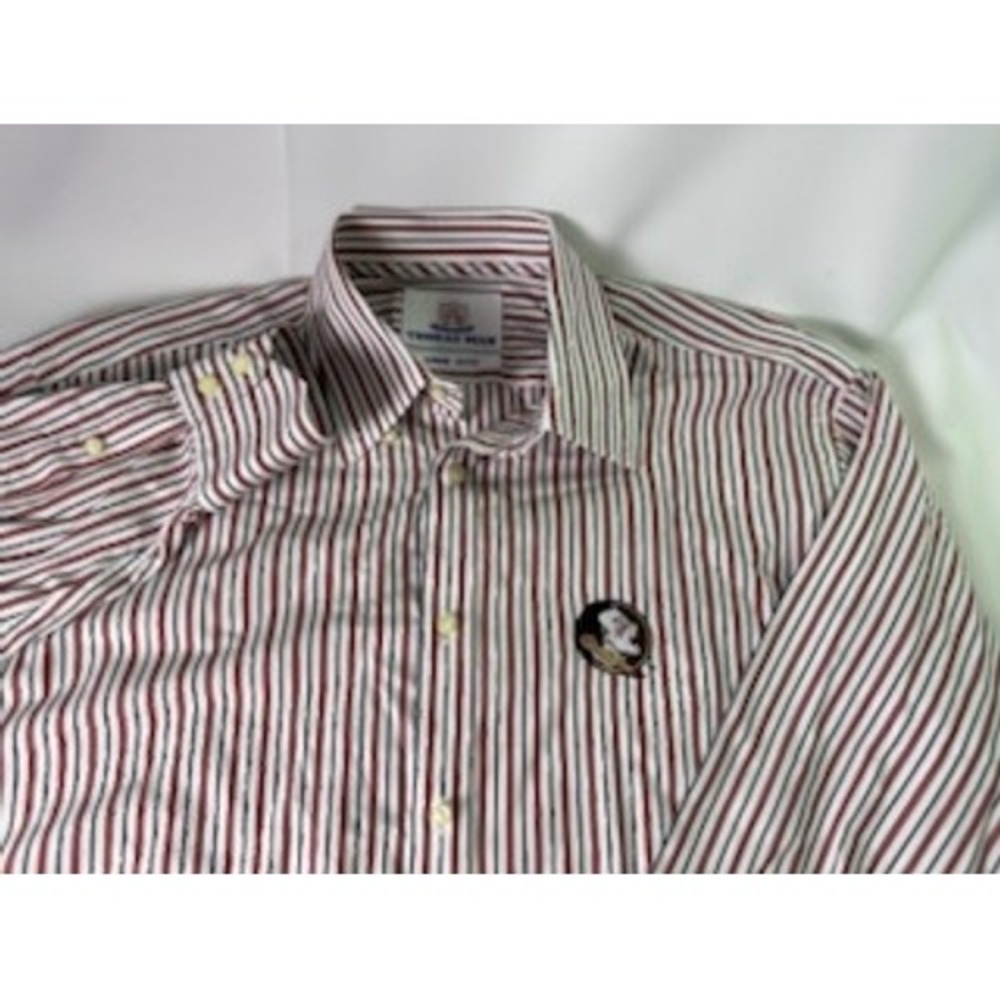 Thomas Dean Collegiate‎ Button Down Striped Shirt Florida State Seminoles Large